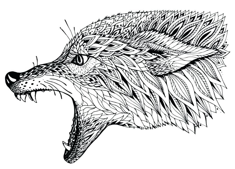 werewolf face coloring pages