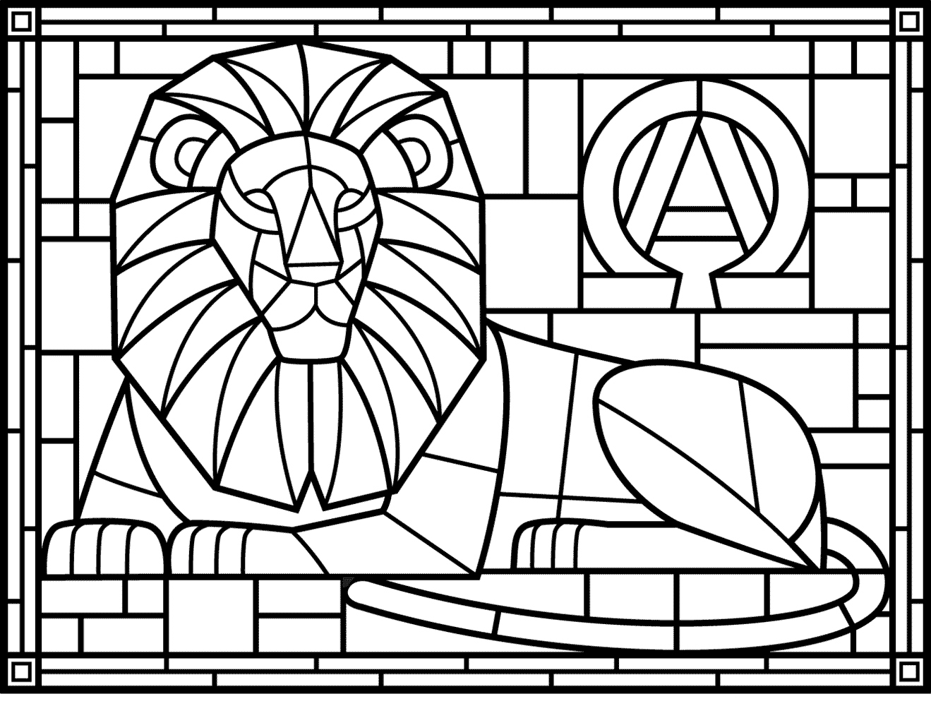 stained glass coloring page