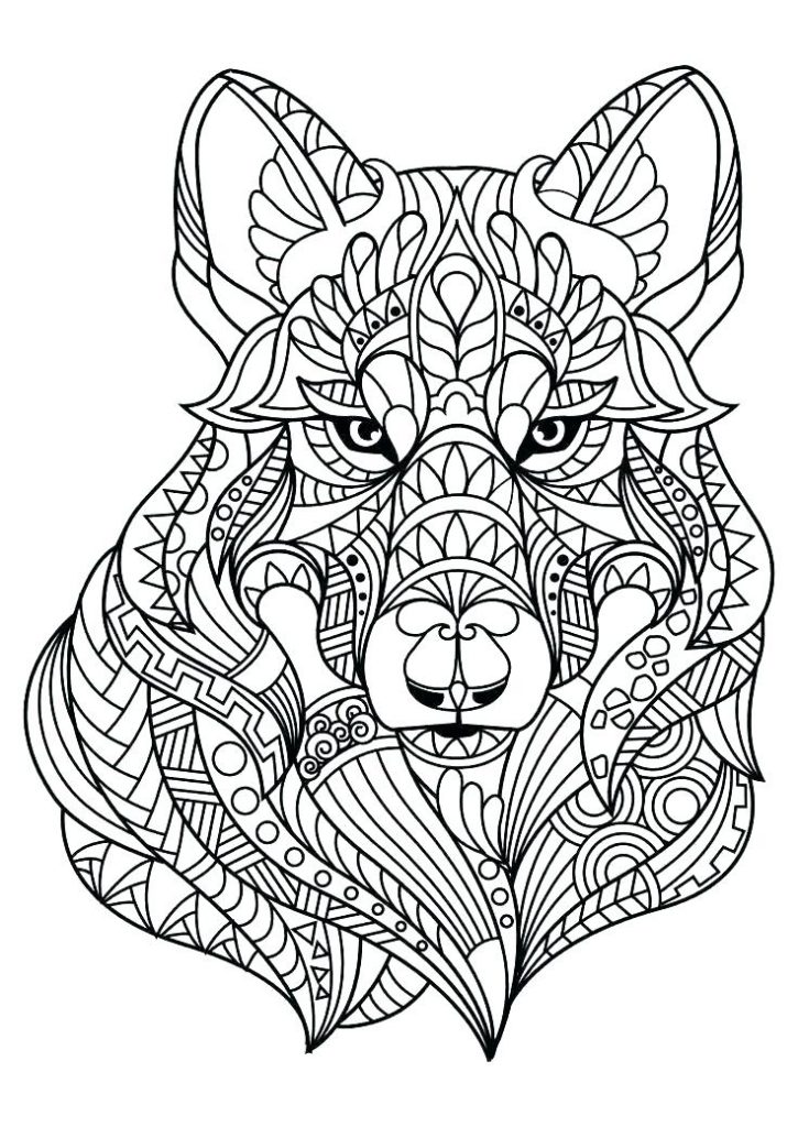 Wolf Coloring Page for Adults