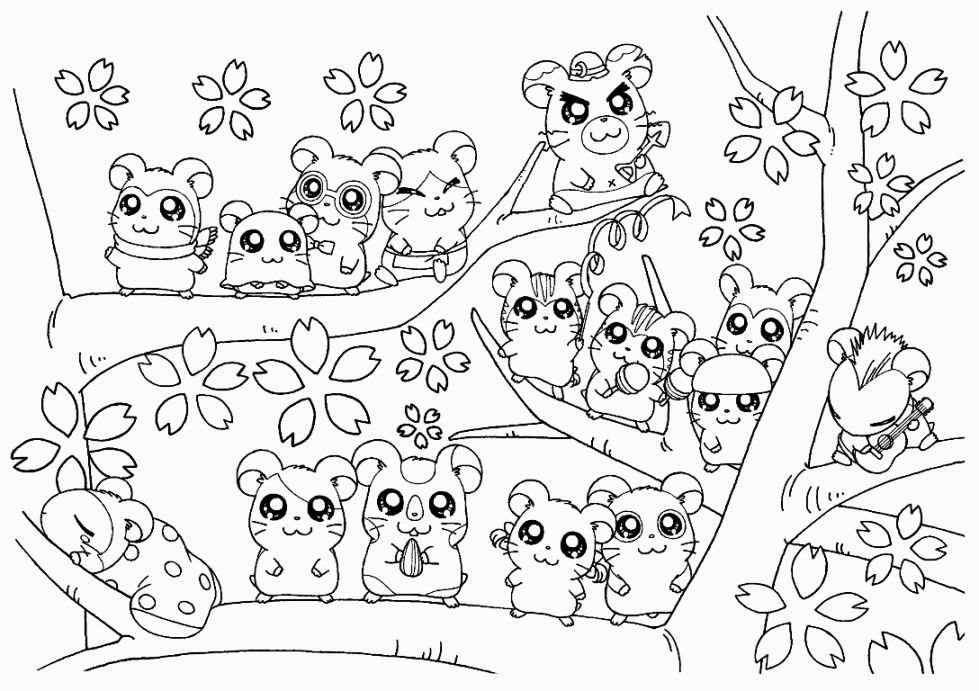 Hamster Cute Animal Coloring Pages