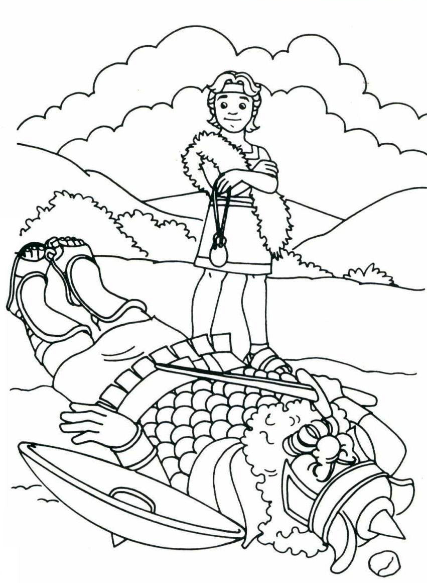 bible coloring pages david and goliath