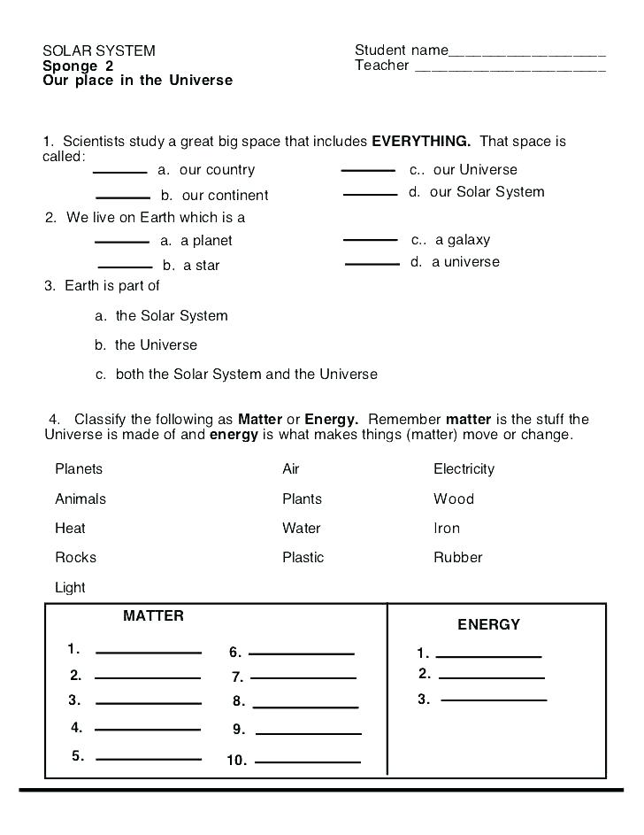 free printable worksheets 4th grade science