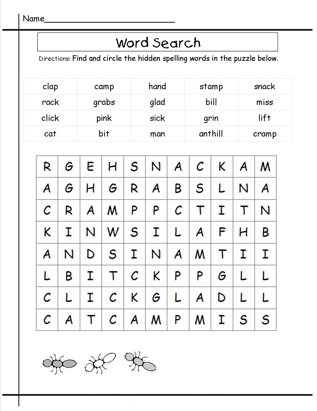 Free Printable Word Search Puzzles For 3rd Graders Free Printable 