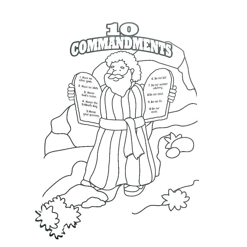 10 Commandments Coloring Page For Kids Printable