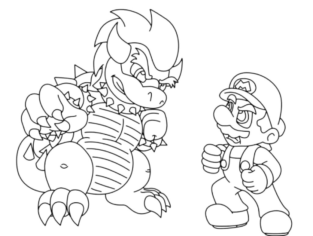 Bowser And Luigi Coloring Page