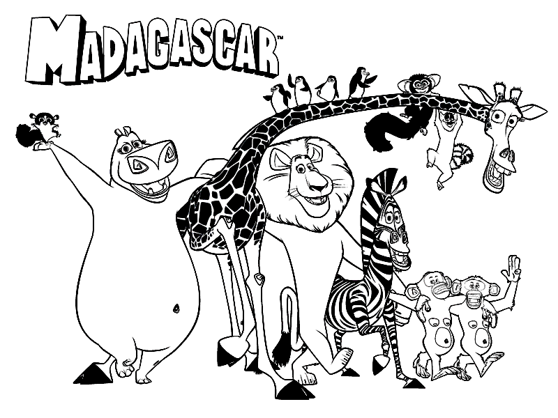 madagascar 3 afro coloring pages
