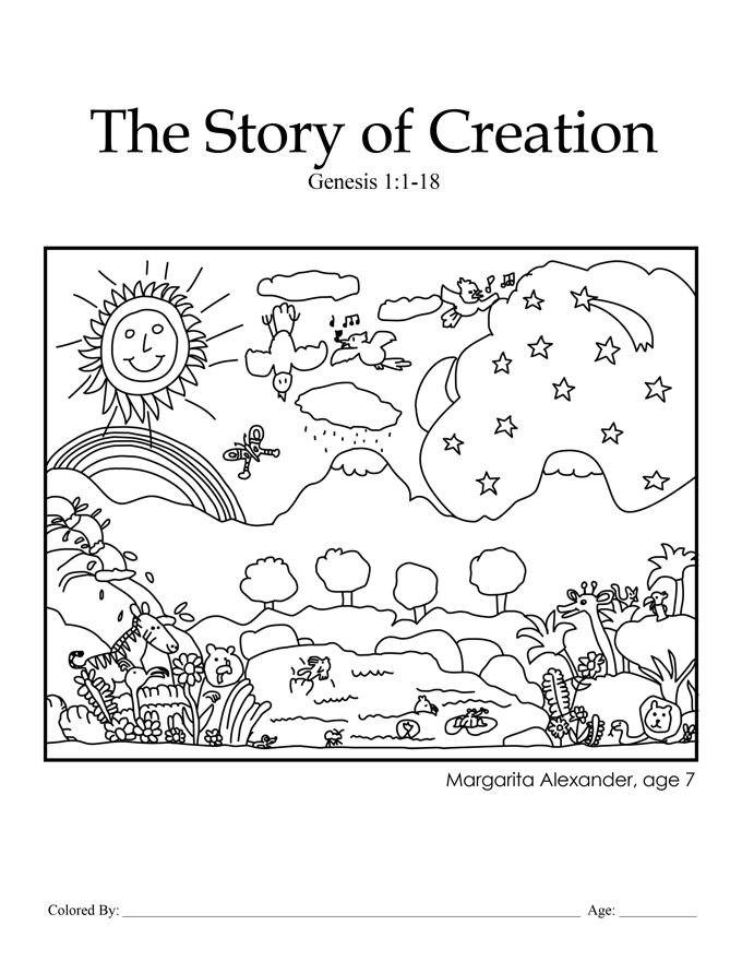 gods creation coloring pages for children