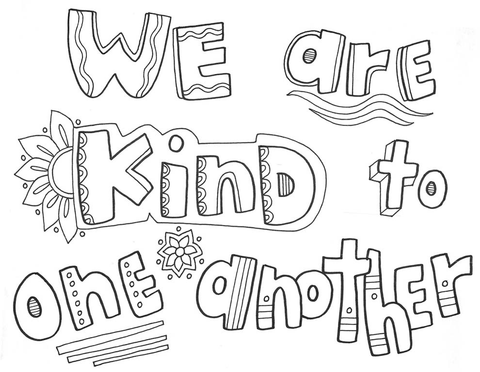Being Kind Coloring Page For Kids
