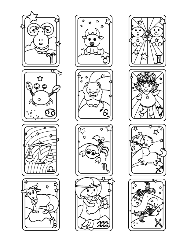 Printable Coloring Pages Zodiac Signs : Zodiac Coloring Pages Best Coloring Pages For Kids