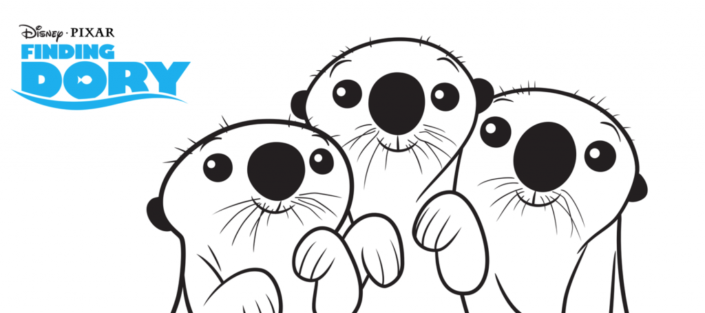 Finding Dory Otters Coloring Page