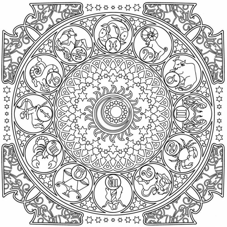 astrological tribe adult coloring book