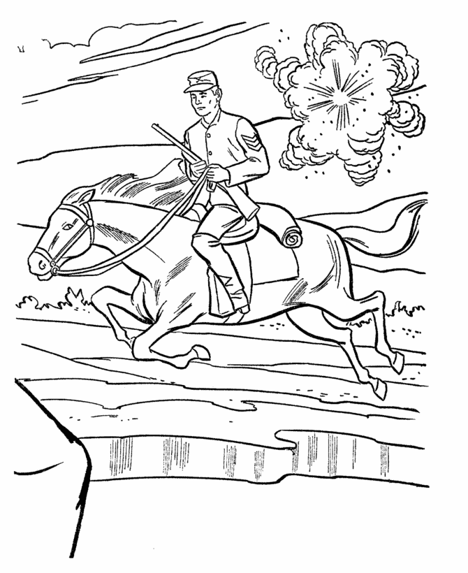 Union And Confederate Flags Coloring Pages