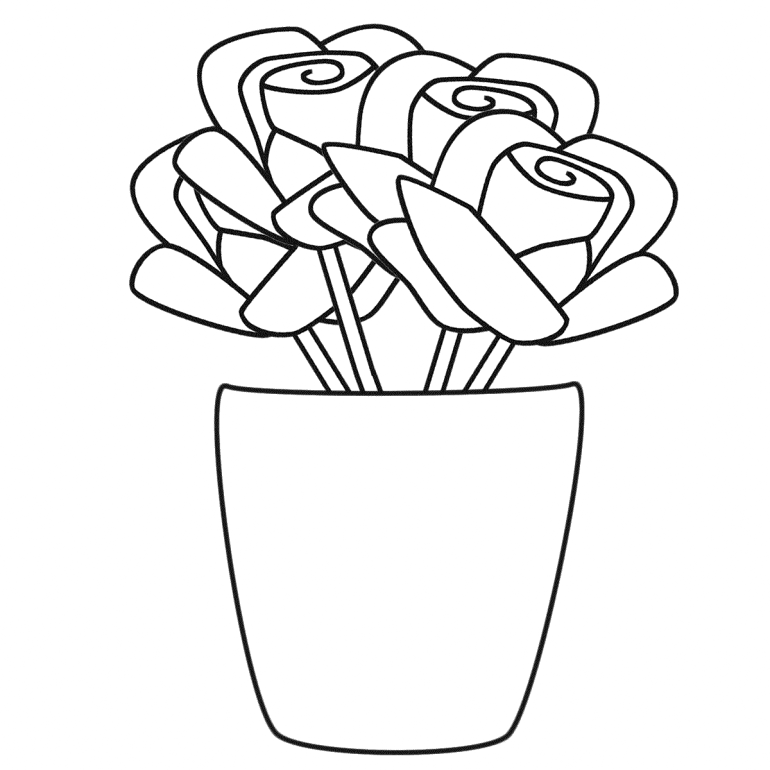 Flower Pot Coloring Pages Best Coloring Pages For Kids