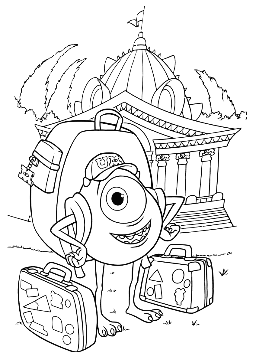 monsters inc mike coloring page