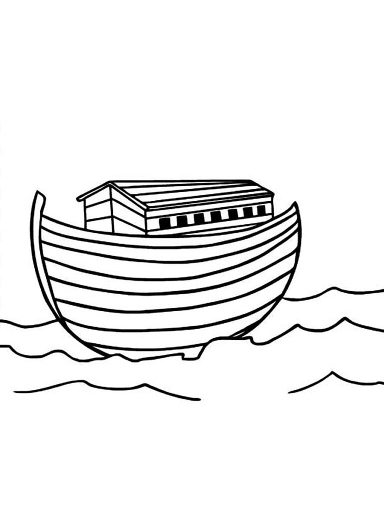 Noahs Arc On The Flood Coloring Page