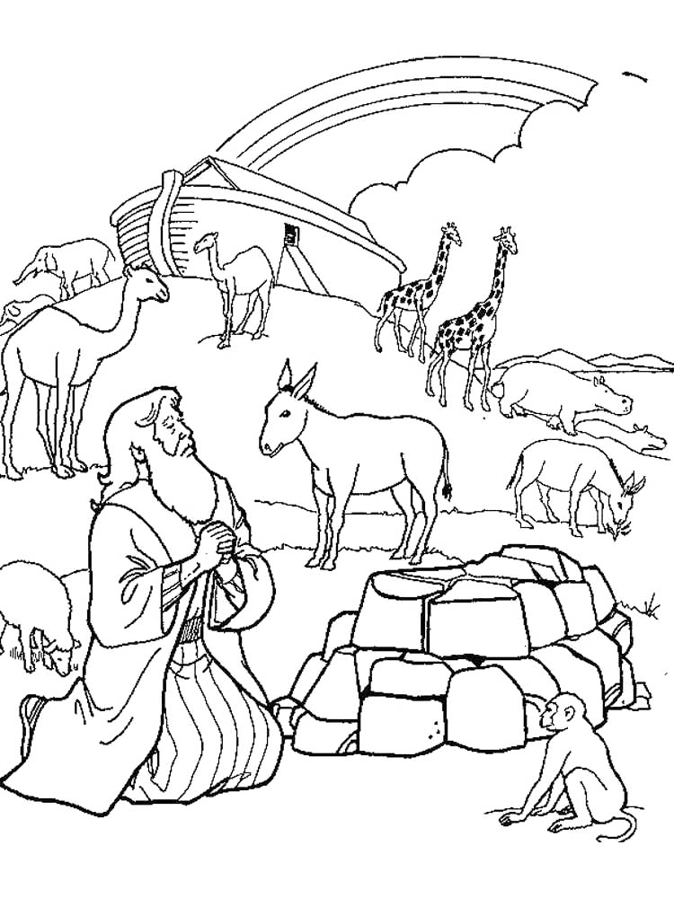 Noahs Ark After The Flood Coloring Page