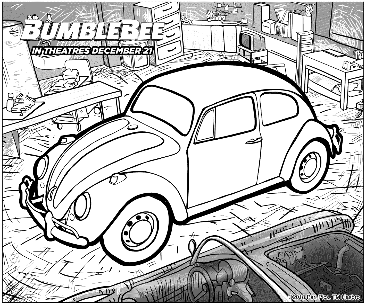 bumble bee coloring page transformers