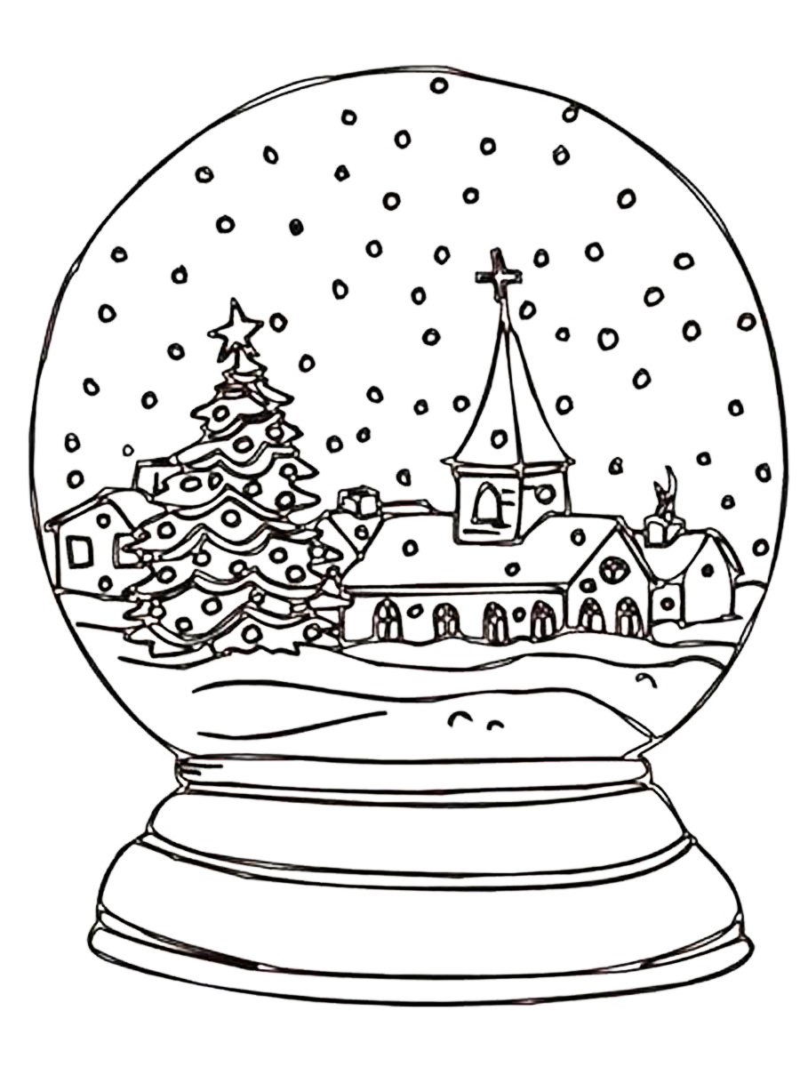 Snowglobe Coloring Pages - Best Coloring Pages For Kids