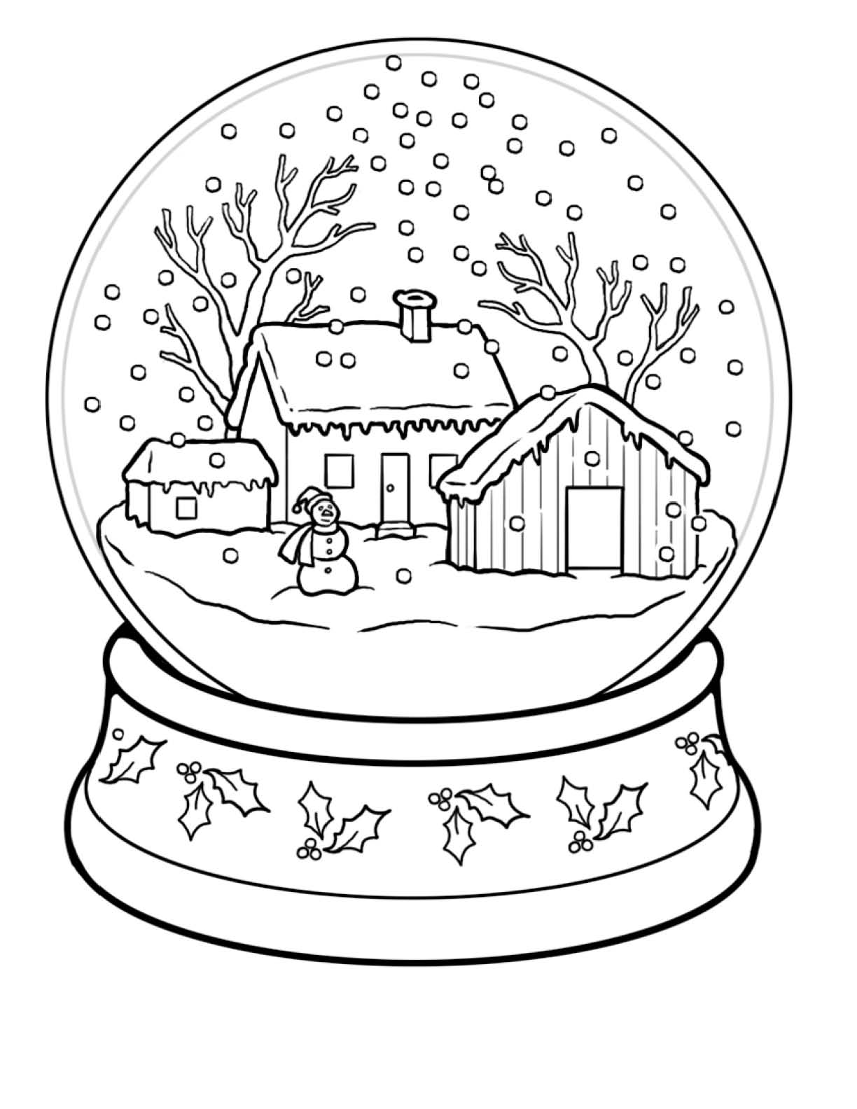 Snowglobe Coloring Pages Best Coloring Pages For Kids
