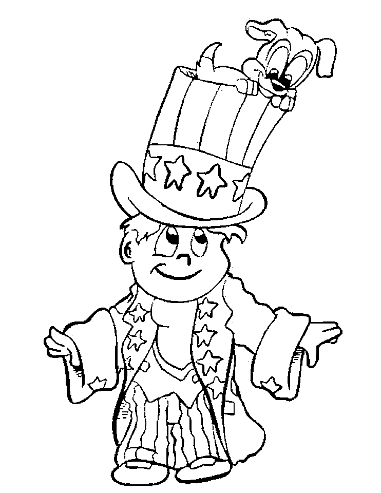 Independence Day Costume Coloring Page