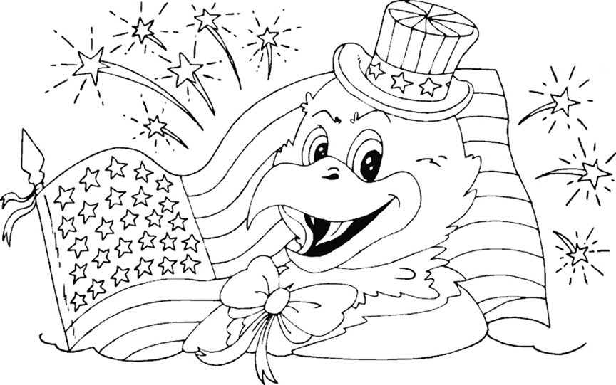 Independence Day Eagle Coloring Page