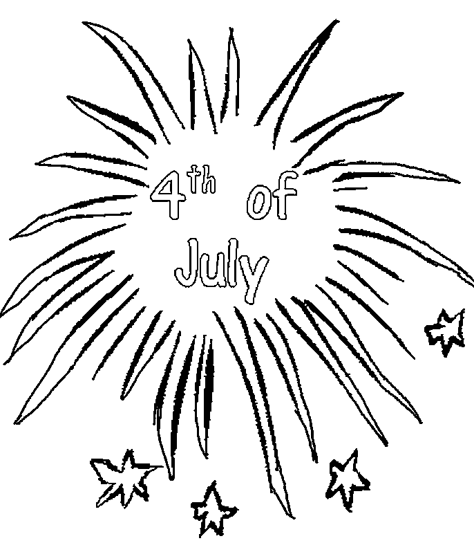 Independence Day Fireworks Coloring Page