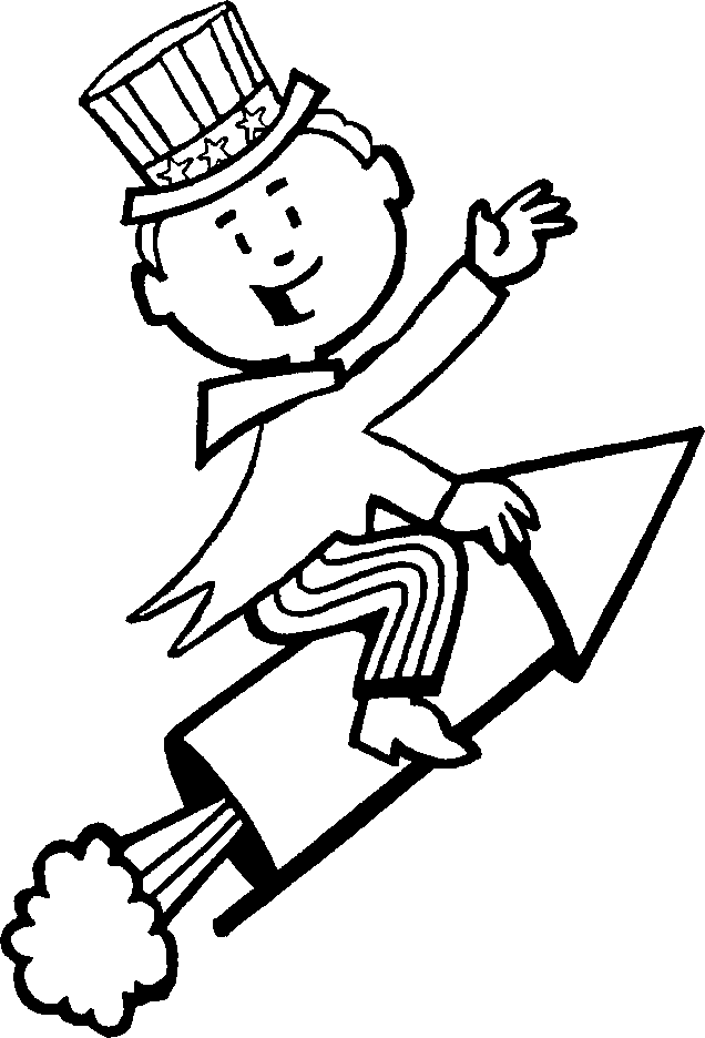 Independence Day Rocket Coloring Page