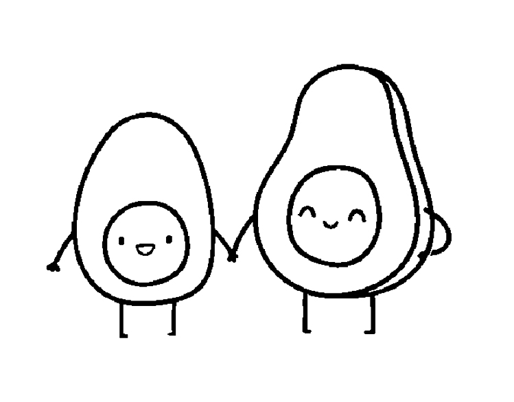 Avocado Friends Coloring Page