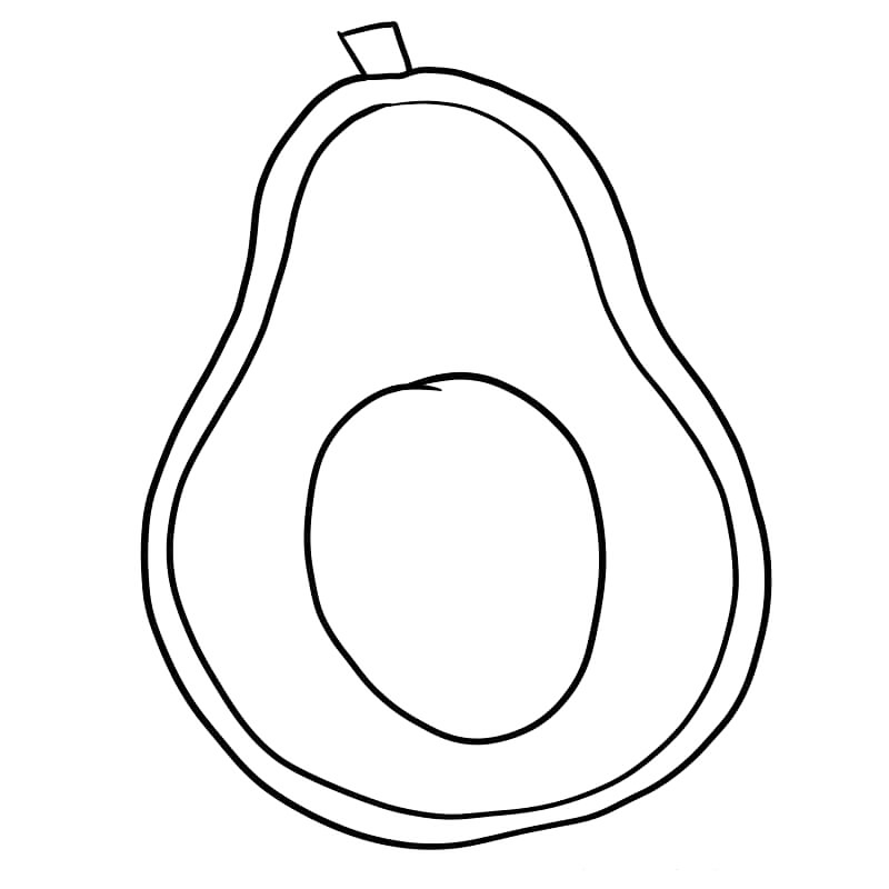 Avocado Half Coloring Sheet