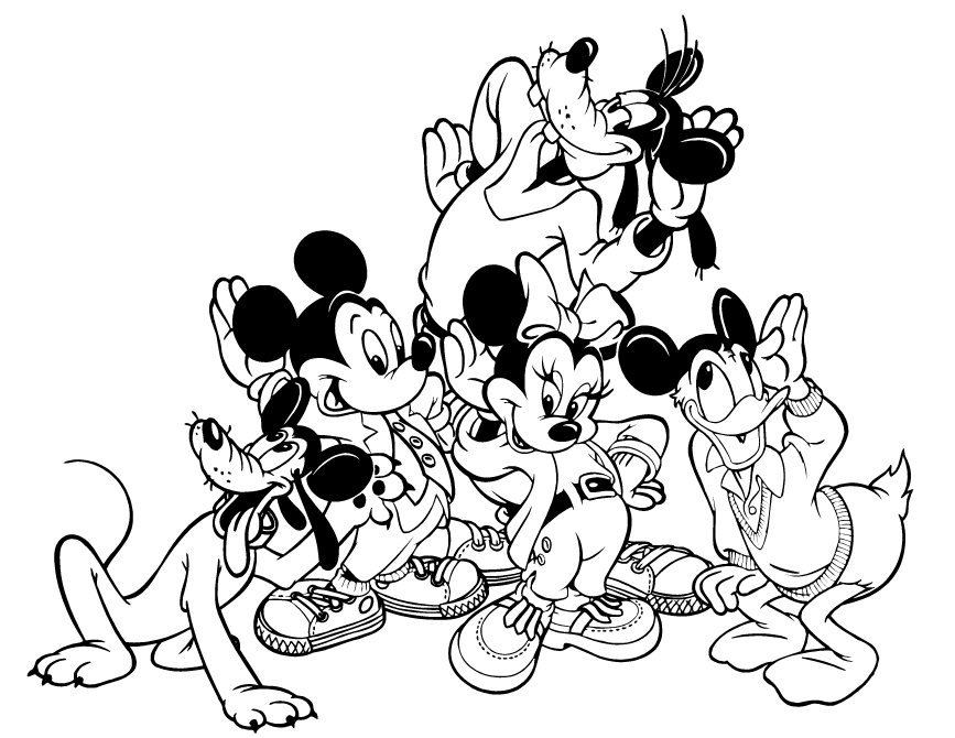 mickey mouse clubhouse black and white clipart