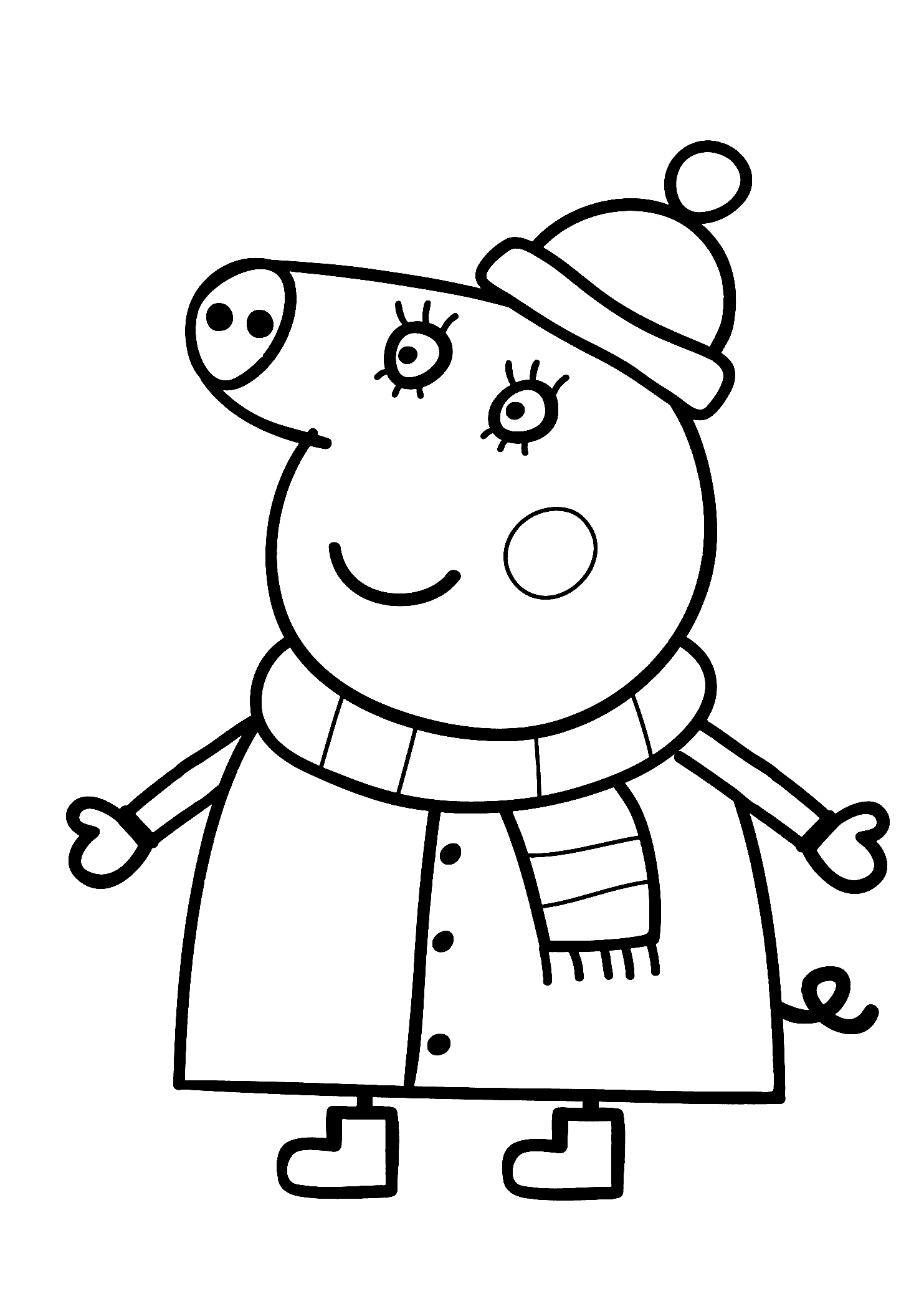 Peppa Pig with family - Coloring Pages for kids