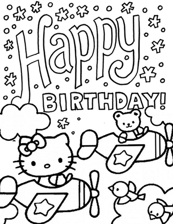 happy birthday lettering printables hello kitty