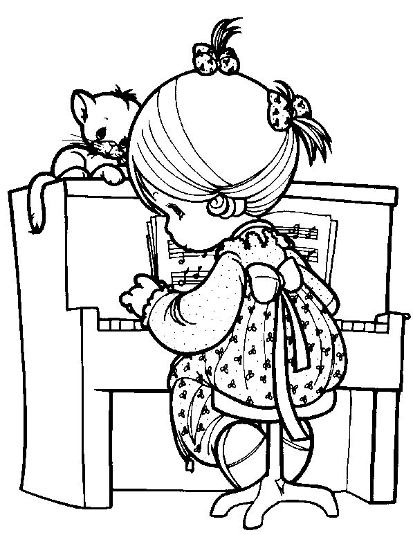 Playing Piano Coloring Page