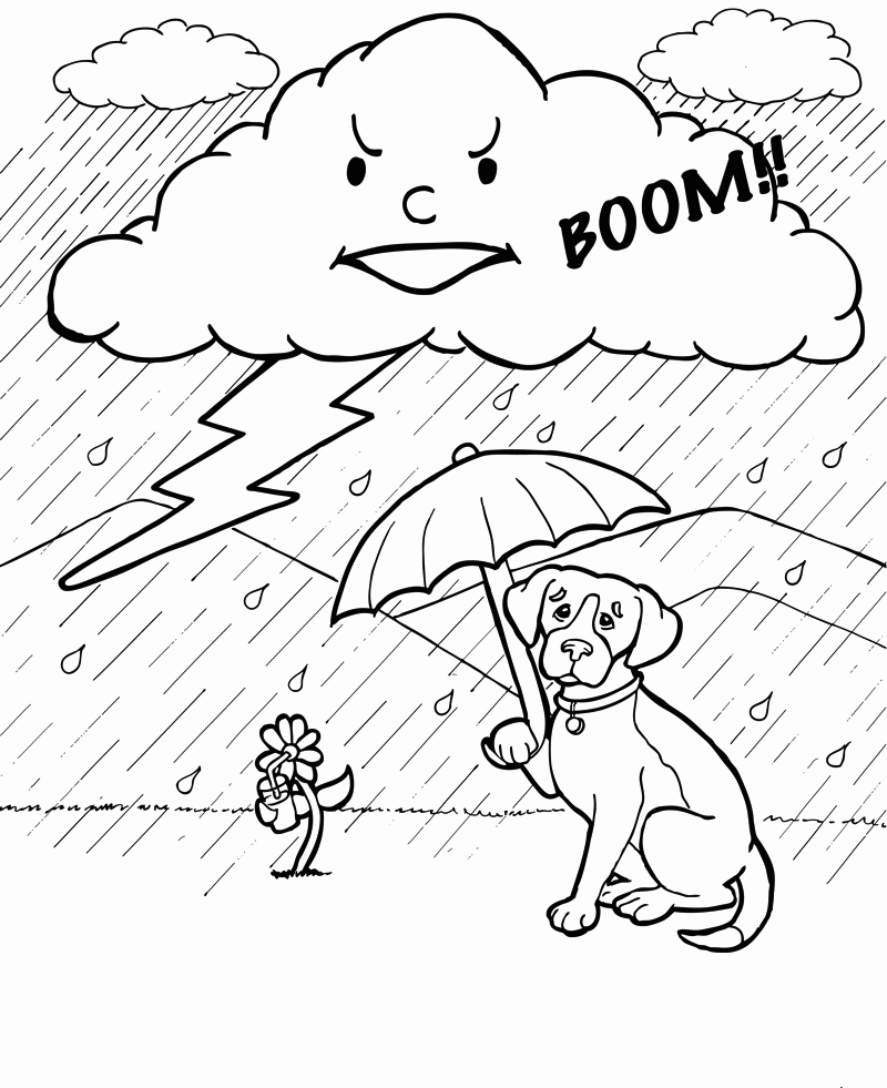 Cloud Weather Coloring Page Coloring Pages