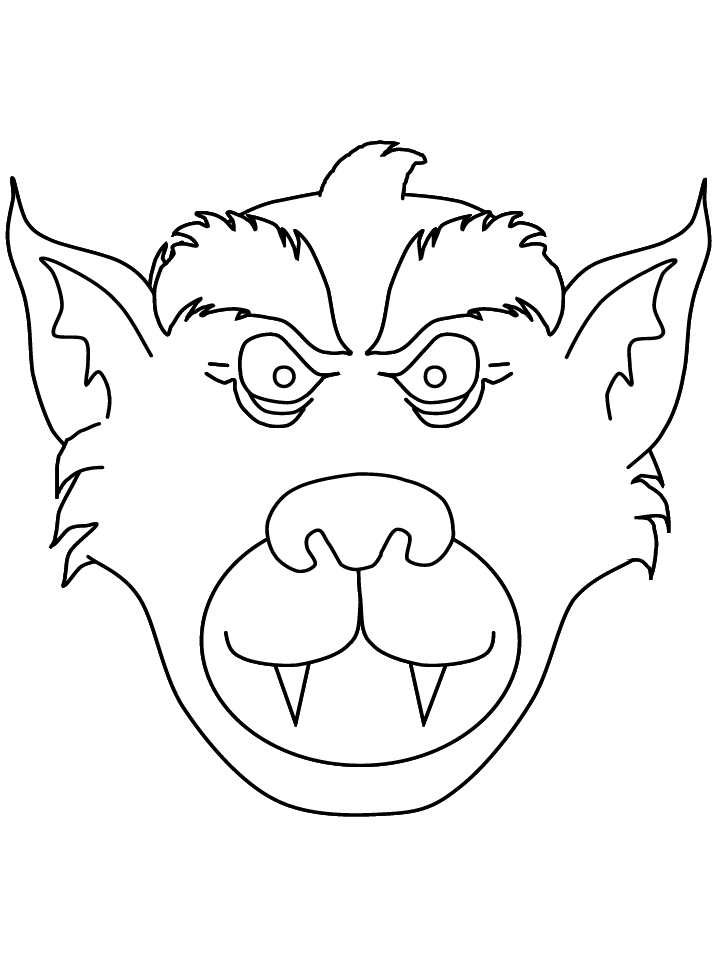 werewolf face coloring pages