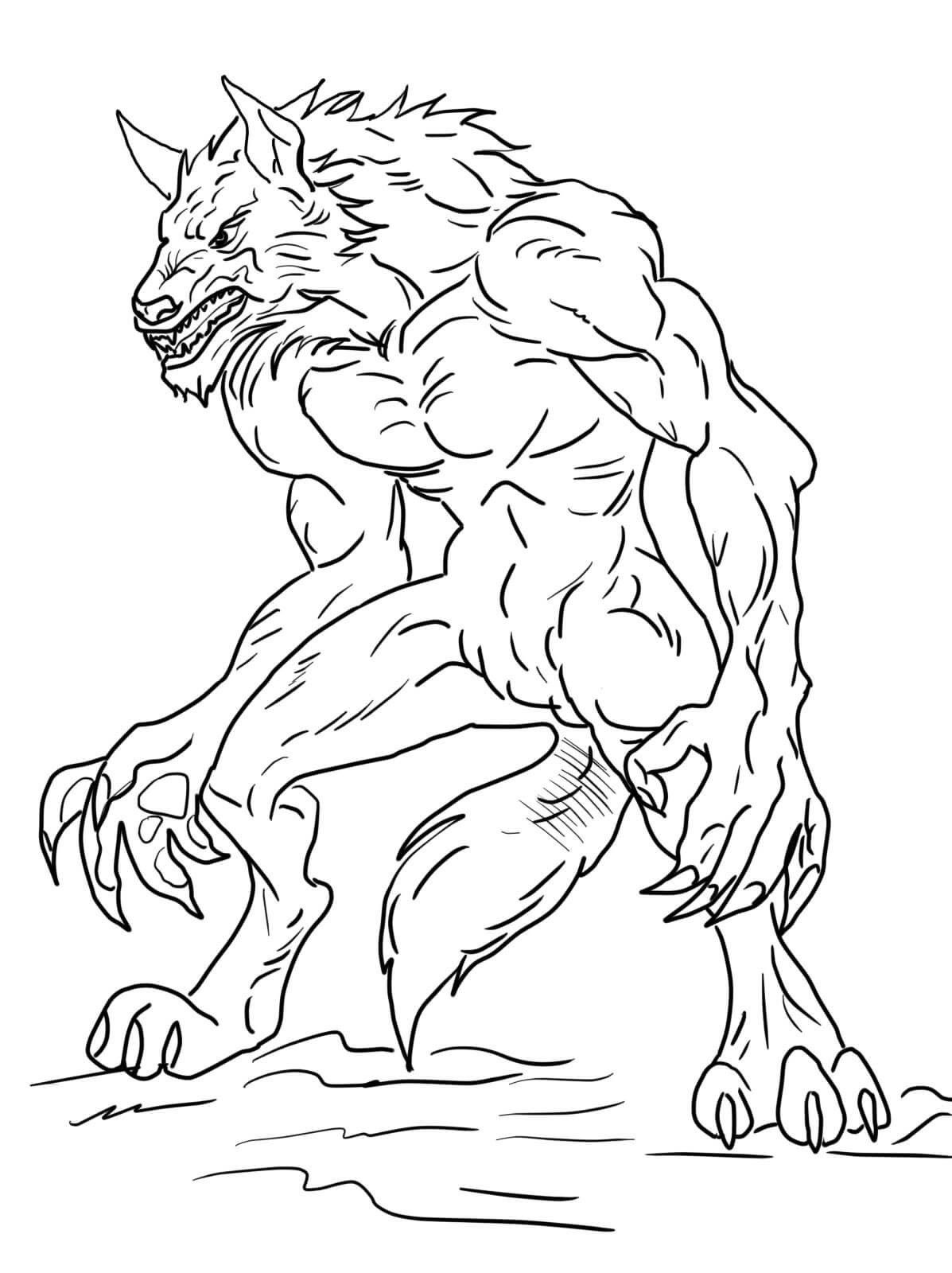 27+ Scary Werewolf Coloring Pages - ToshiGeddes
