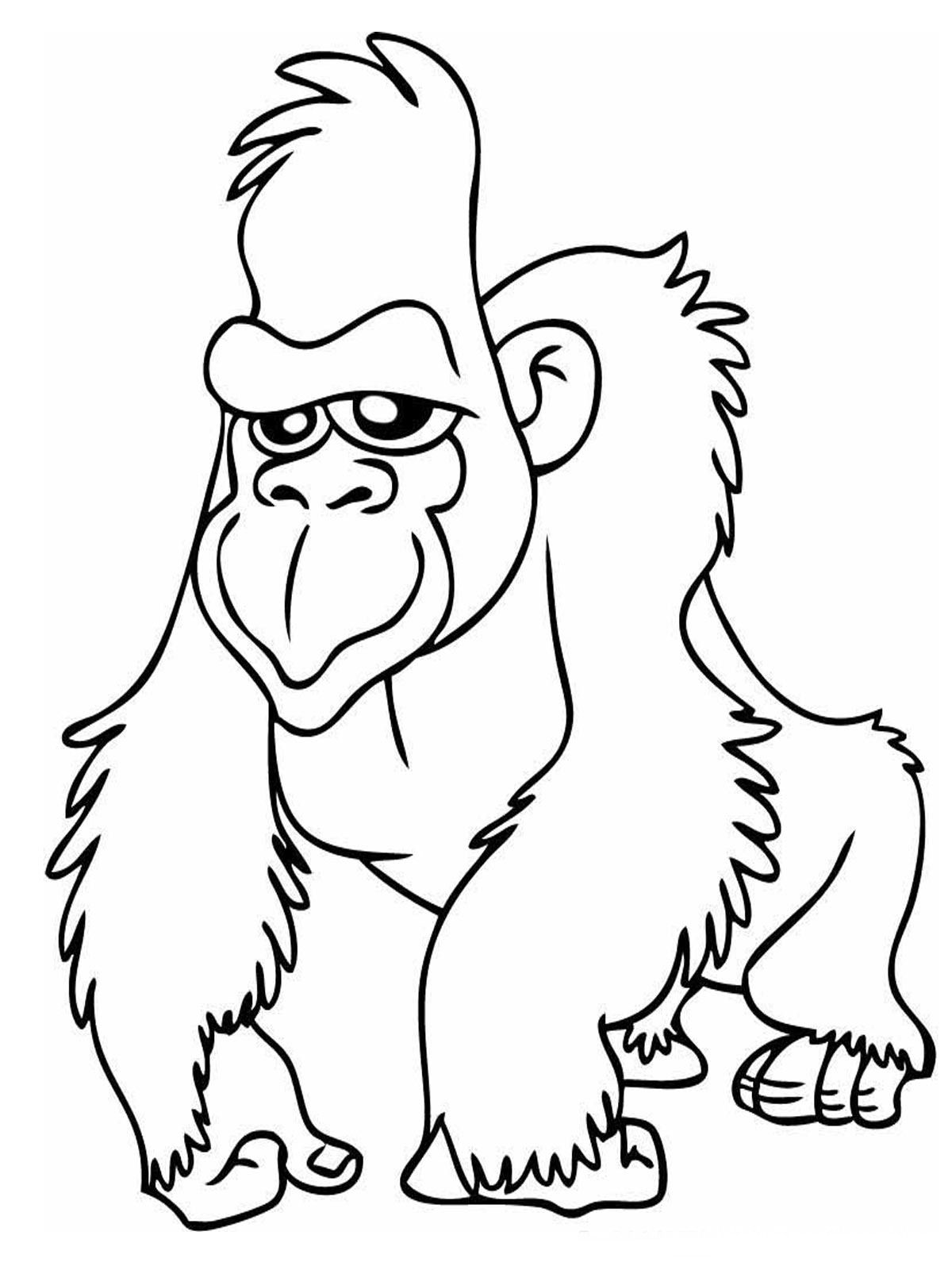 Premium Photo | Coloring page for kids' Gorilla cartoon