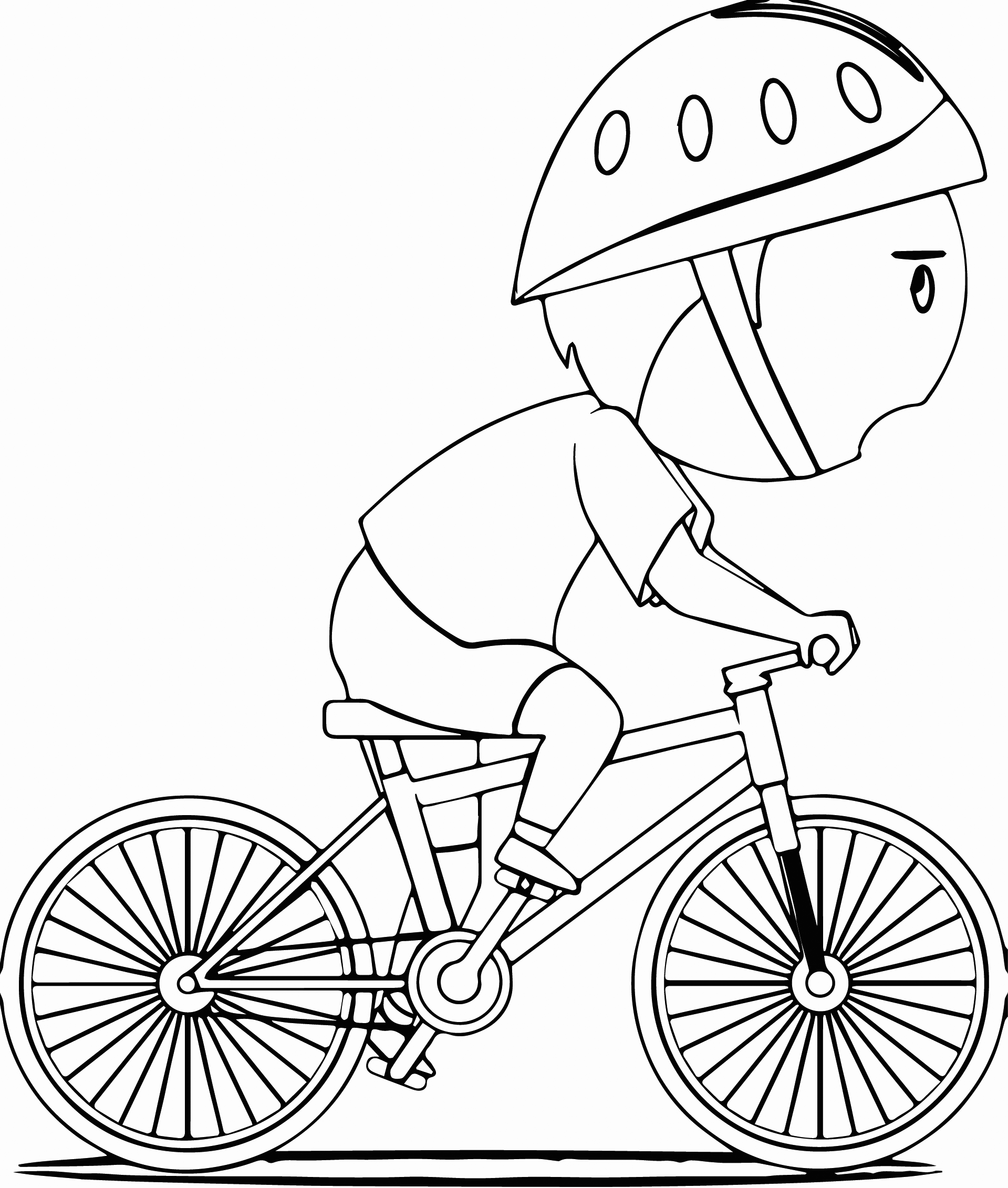 Boy Cycling Coloring Pages