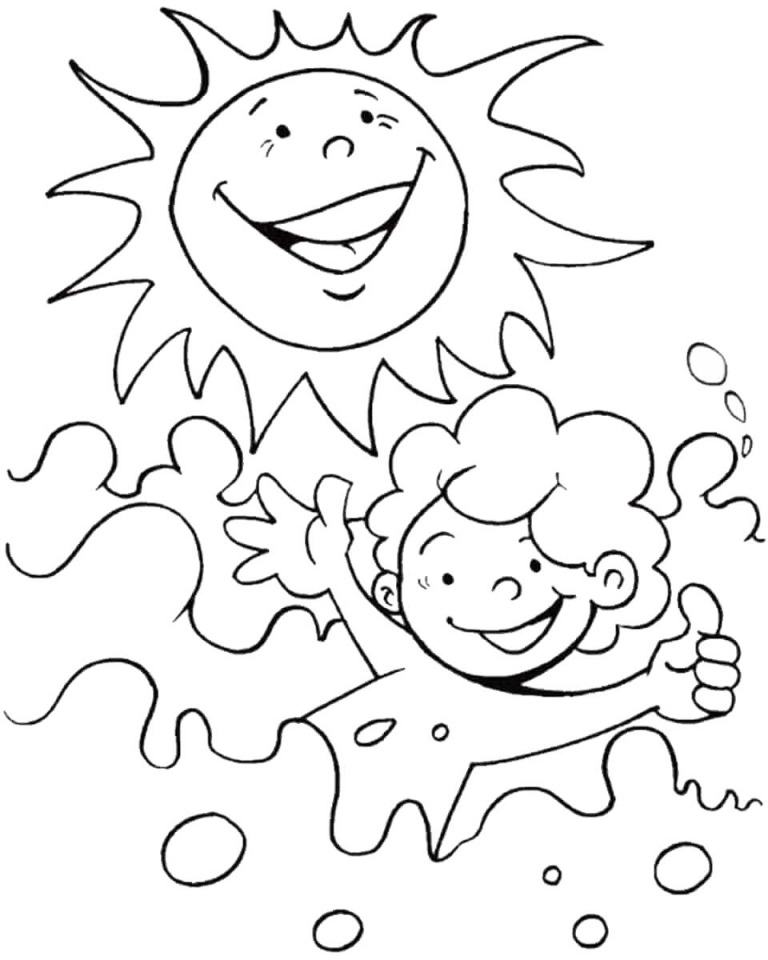 Swimming Under The Sun Coloring Page