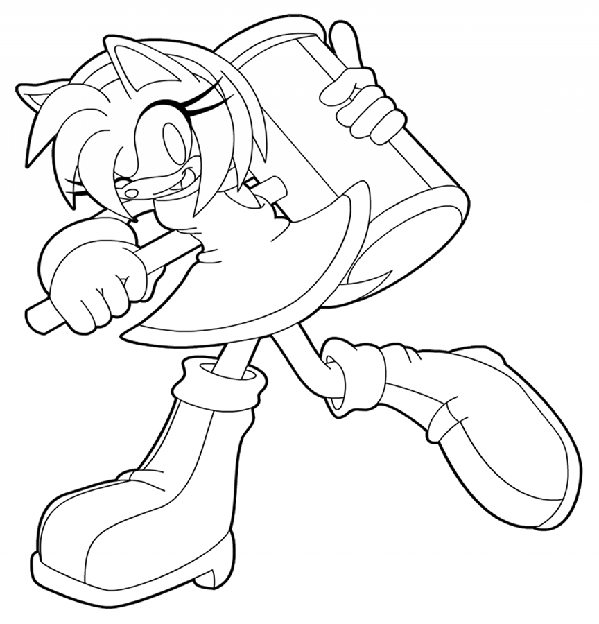 Amy Rose From Sonic The Hedgehog Series Coloring Page - ScribbleFun