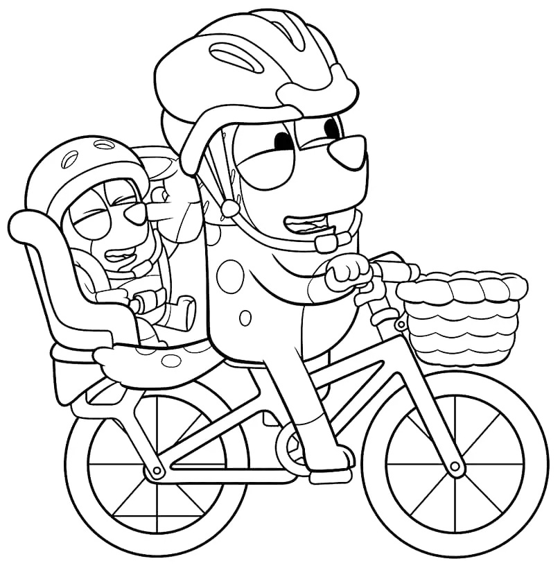 Blueys Bike Ride Coloring Page