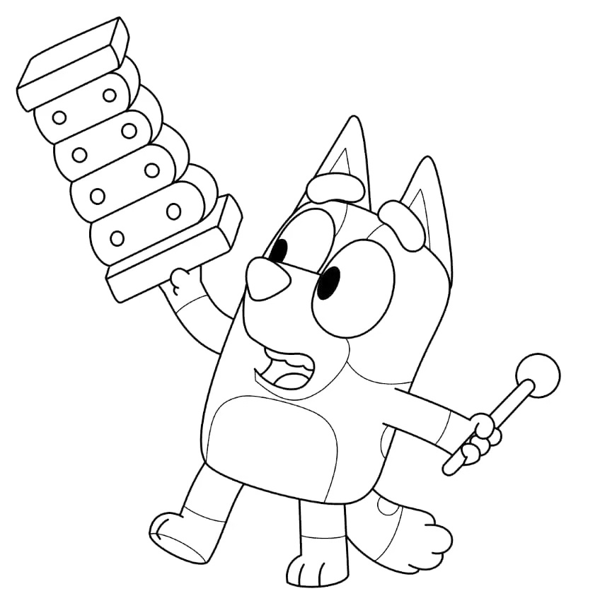 Blueys Xylophone Coloring Page