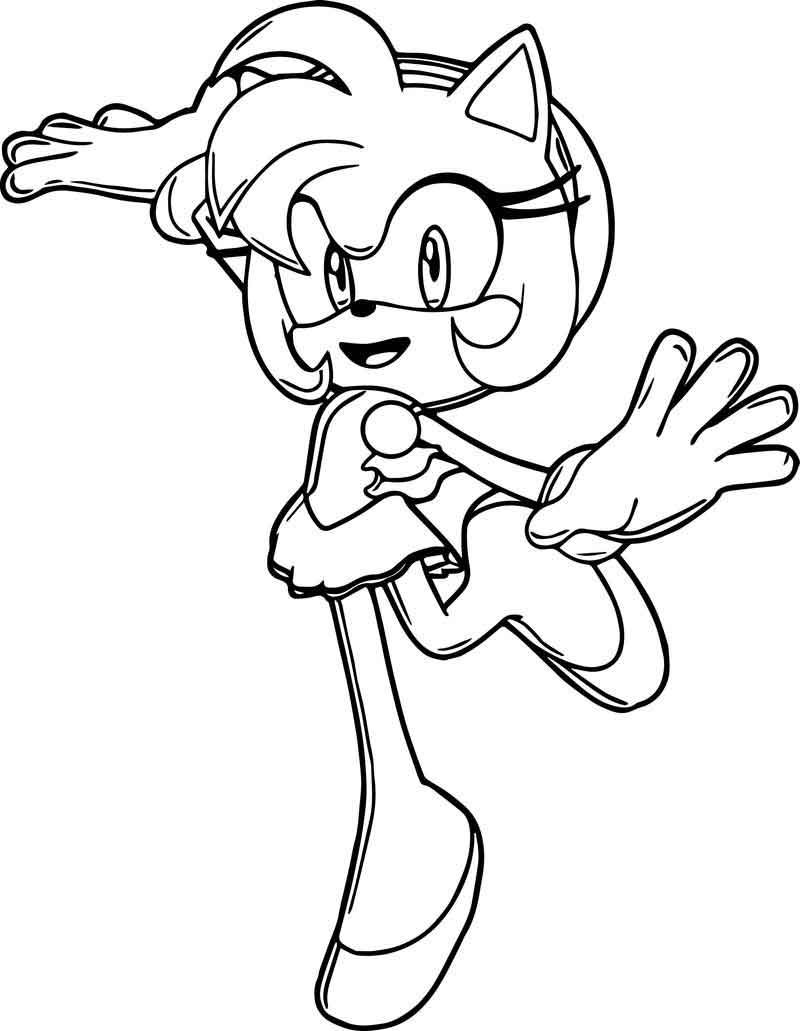 Amy rose sonic coloring pages