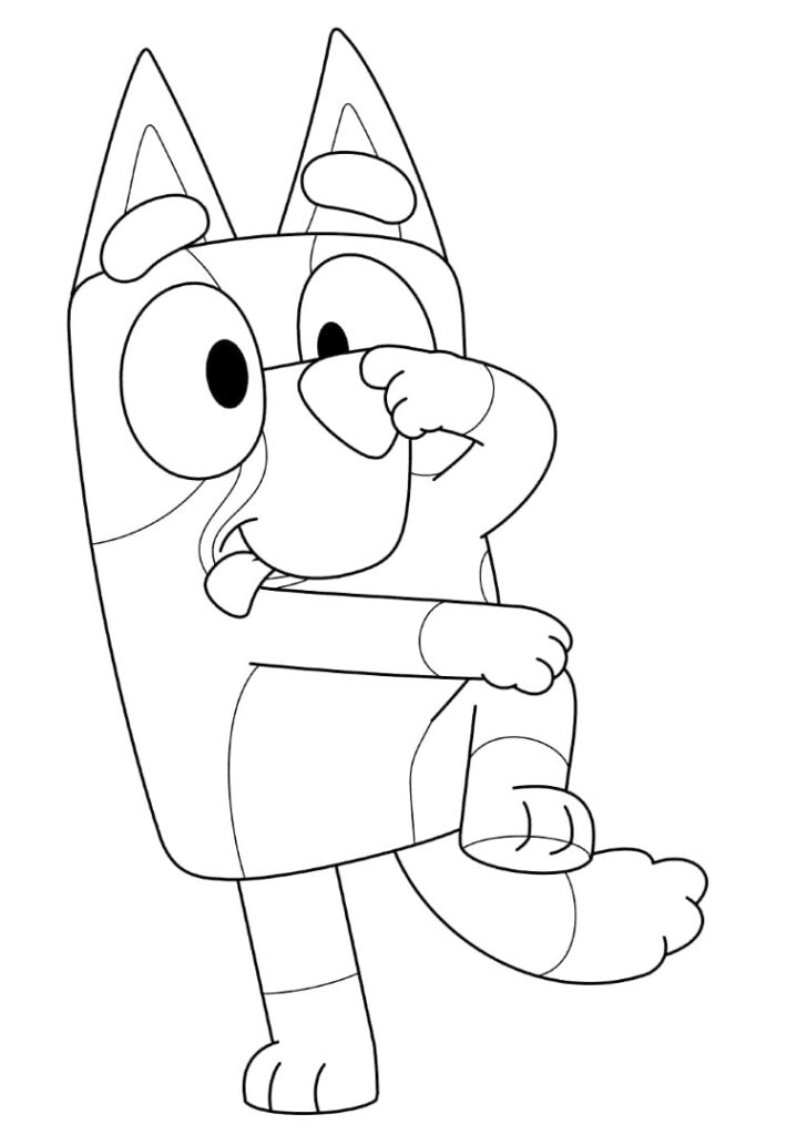 On The Nose Bluey Coloring Page