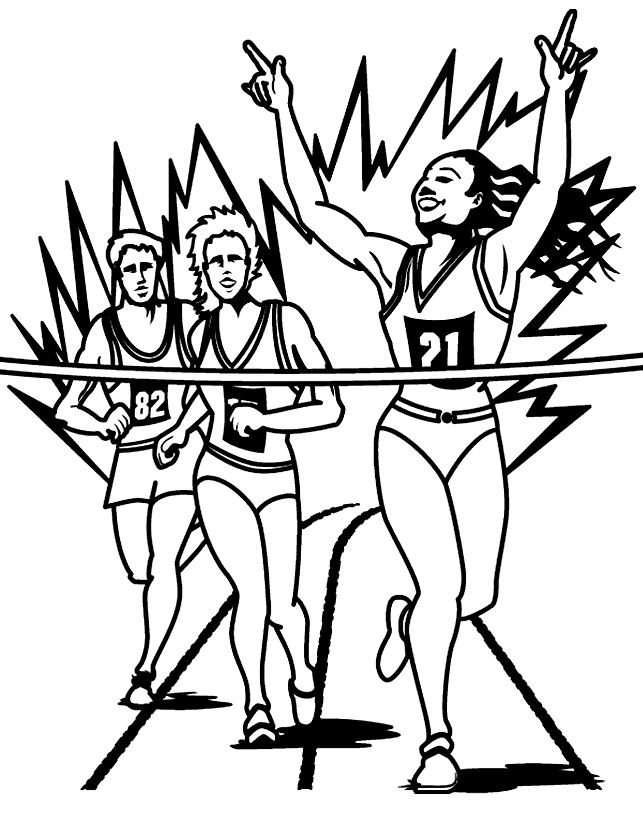 Running Finish Line Coloring Page