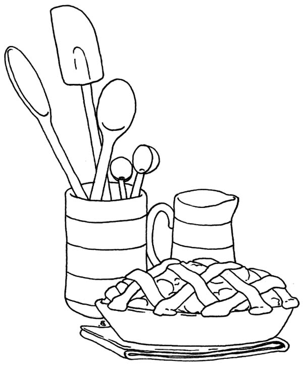 Baked Apple Pie Coloring Page