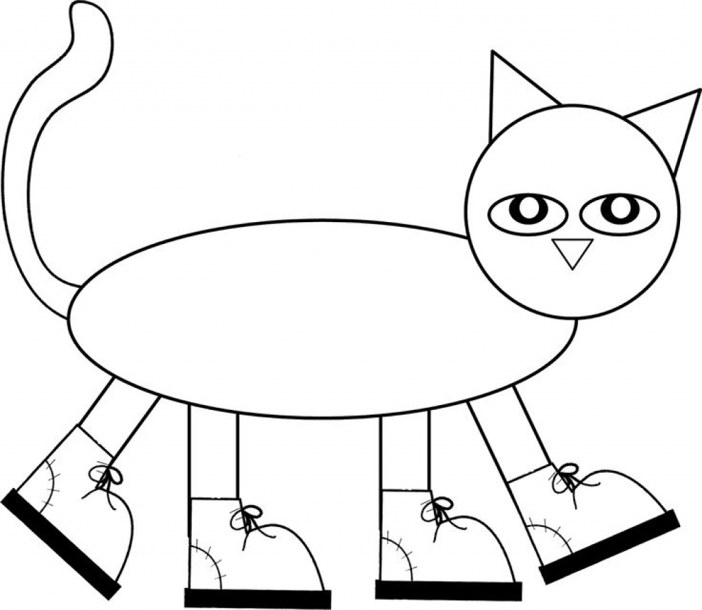 pete the cat coloring page shoes