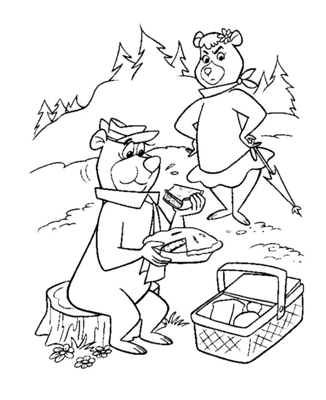 family picnic coloring pages