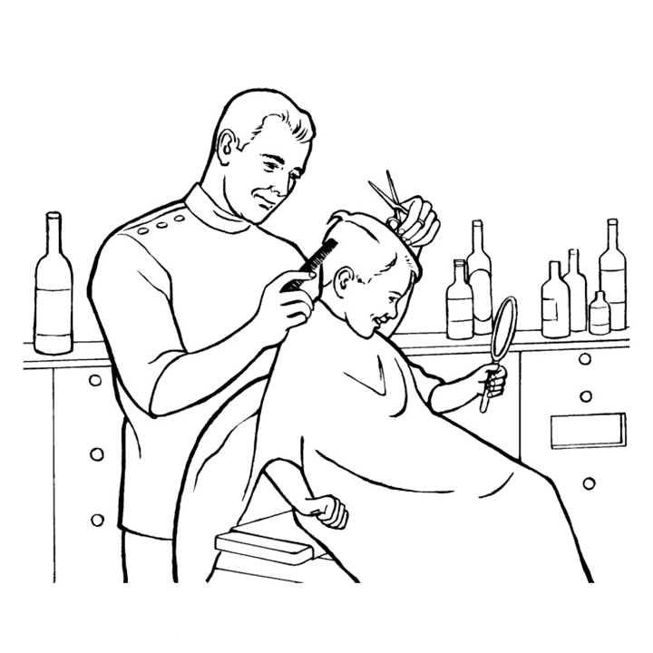 barber coloring pages