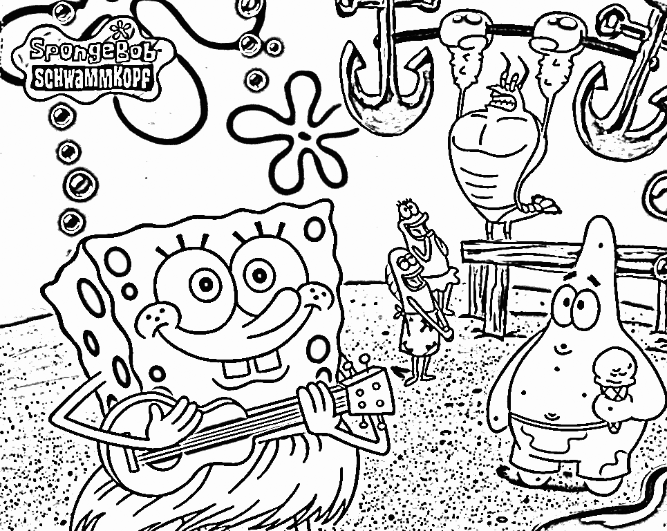cute spongebob and patrick coloring pages